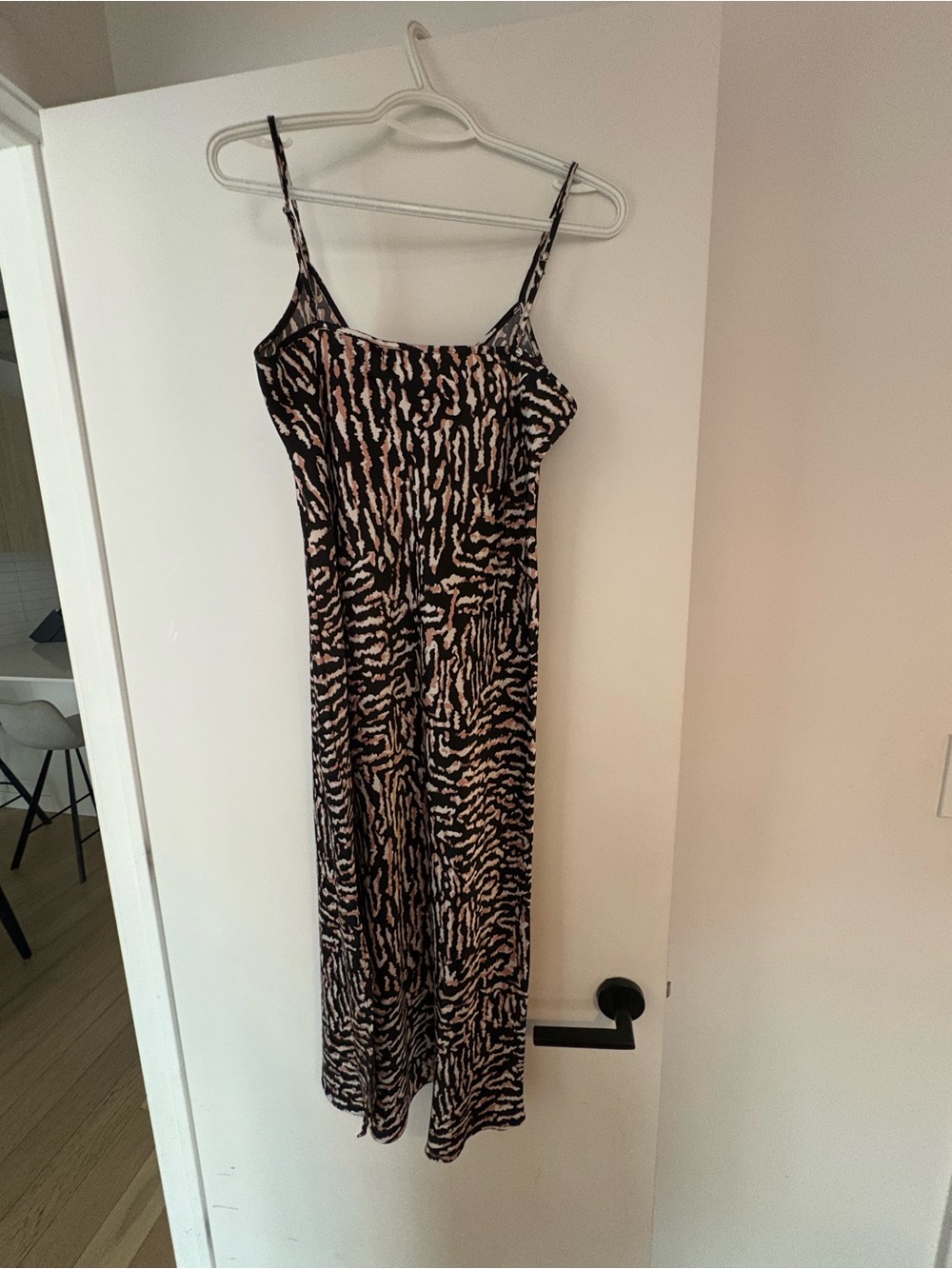 Calvin Klein Jeans Black and Tan Animal-Print Maxi Slip Dress - Picture 3 of 4